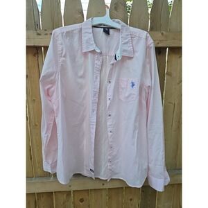 Boys Pink U.S. Polo Assn. Long Sleeve Buttondown Shirt size XL